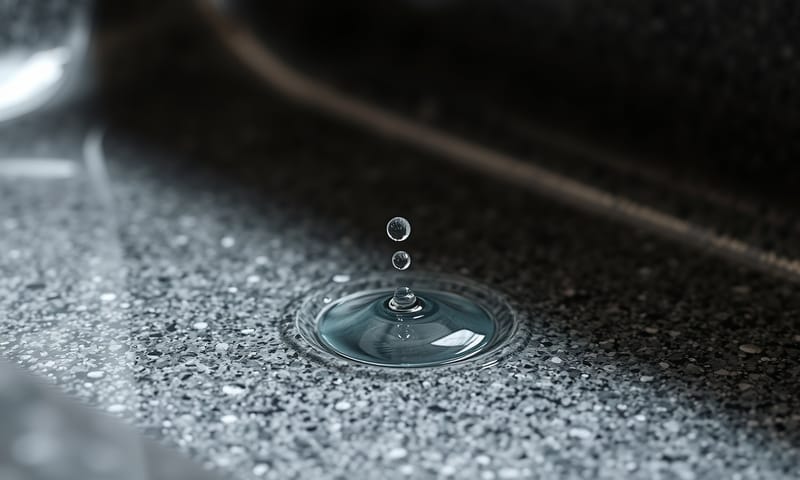 裝設在現代簡約風廚房中的深灰色花崗岩水槽