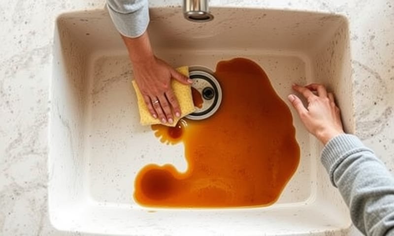 不鏽鋼水槽上的刮痕與水漬 vs. 花崗岩水槽的乾淨表面