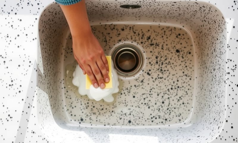 保養示意：用溫和的方式清潔，維持水槽壽命