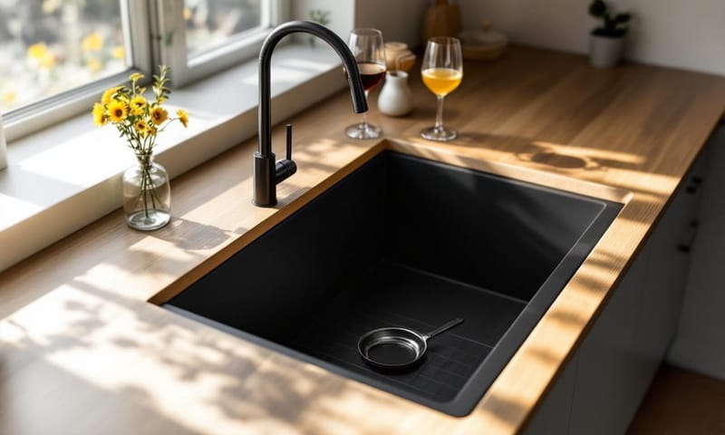 大單槽剛裝好的樣子，真的可以塞很多東西