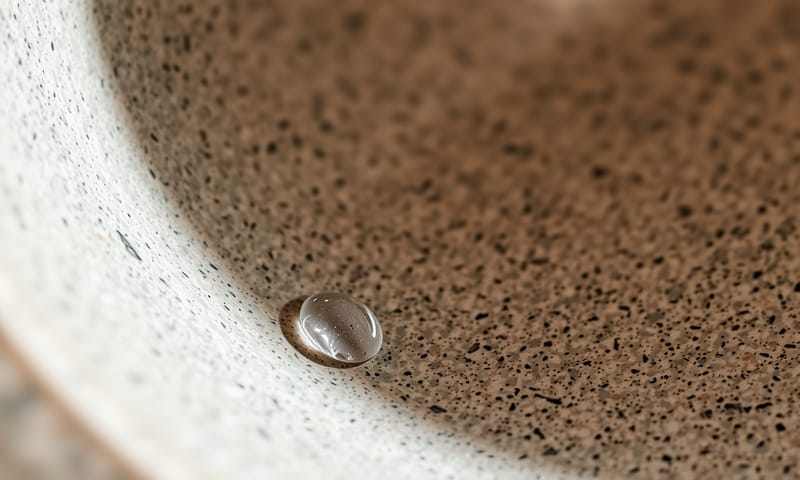 花崗岩複合材料水槽表面的紋理特寫