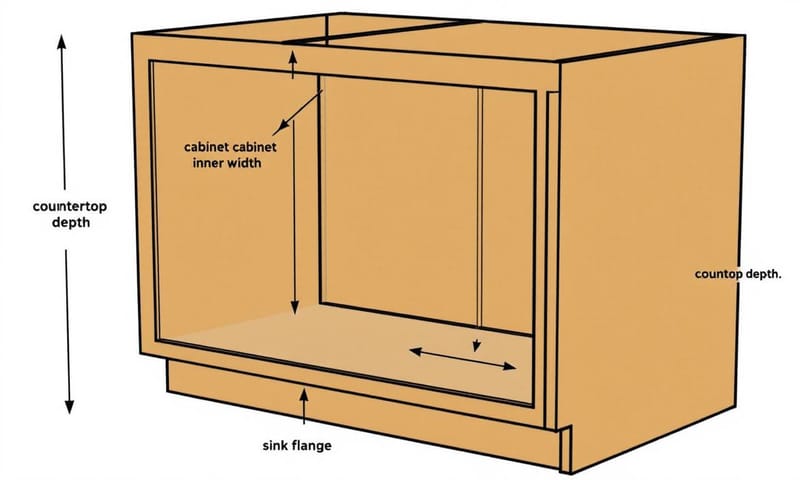廚房水槽尺寸測量示意圖