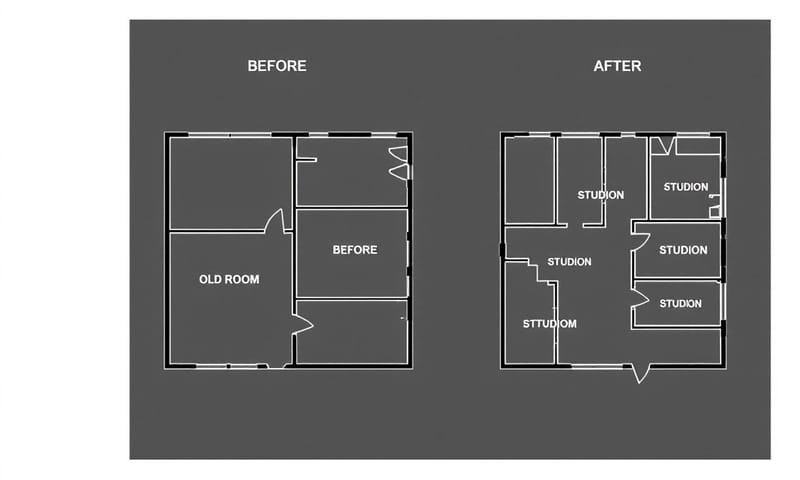 隔間前後空間配置差異