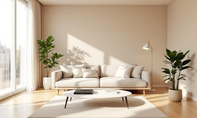 一個佈置精美、準備出租的客廳