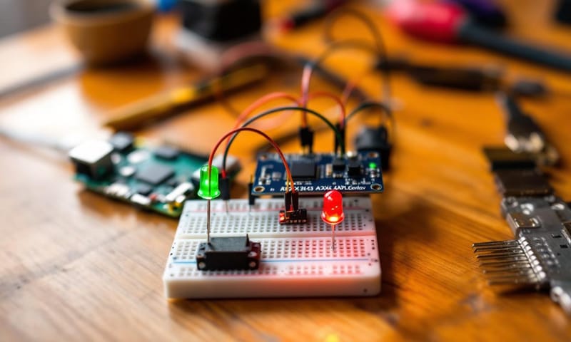 硬體接線的實際樣子，其實蠻簡單的