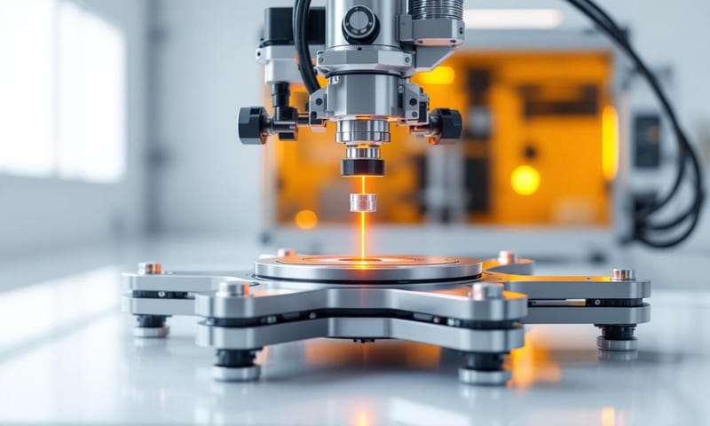 六軸平台進行光學對位的示意圖