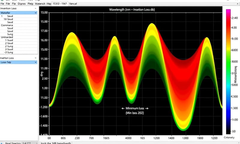 典型的矽光子元件光譜響應測試結果