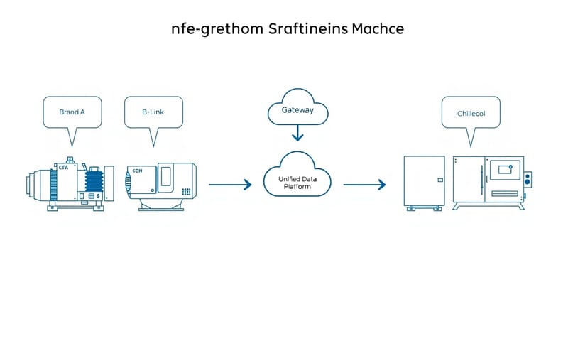 不同廠商的設備與通訊協定整合示意圖
