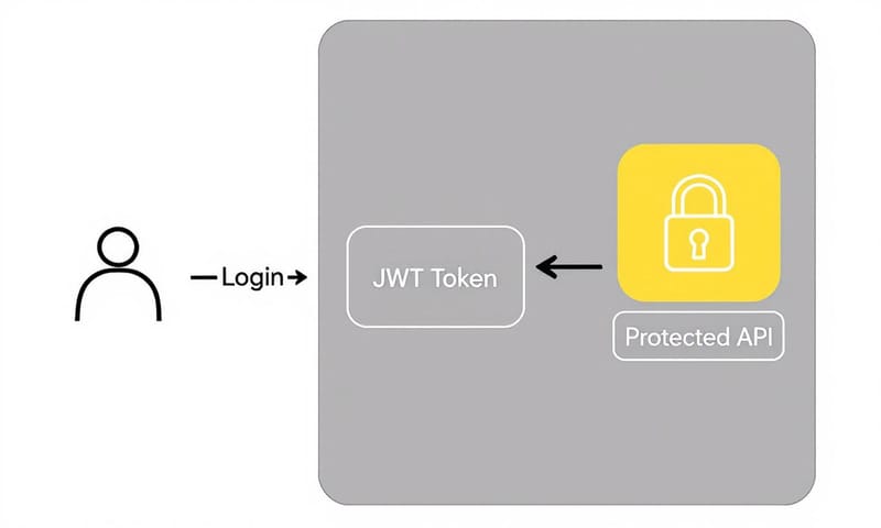 JWT 驗證流程示意圖：使用者如何用令牌通行