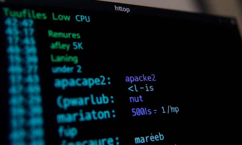 裝好後，用 htop 看一下，資源吃得不多，這就對了。