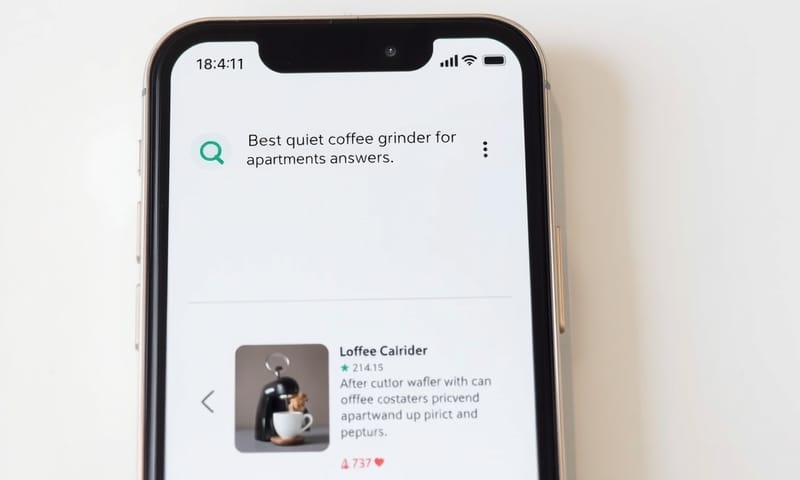 AI 搜尋介面示意，使用者獲得的是直接答案而非連結列表