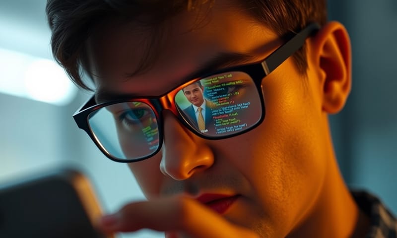 一個代表AI詐騙威脅的隱喻畫面