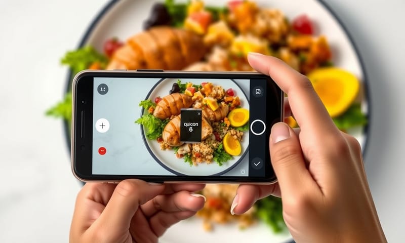 透過手機拍照，AI 就能大致識別出食物種類並估算份量。