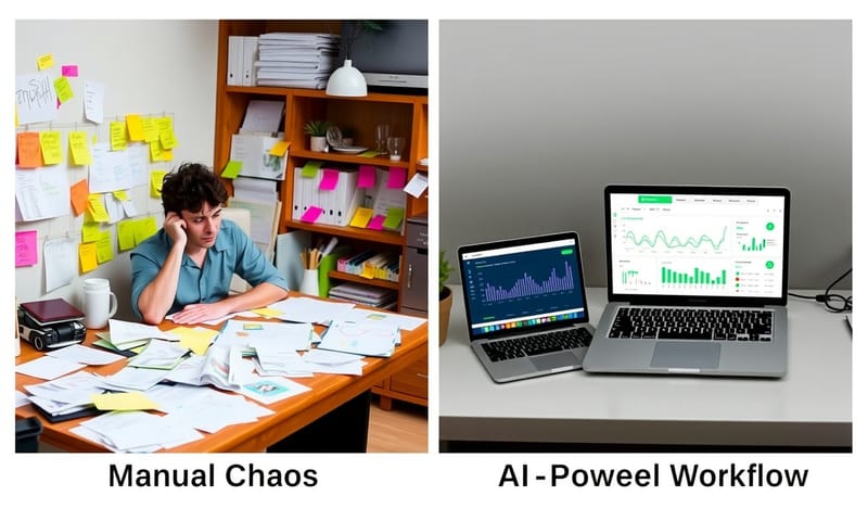 工作流程的轉變：從手動混亂到 AI 自動化