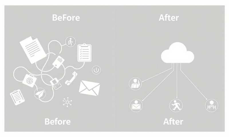 導入系統前後的流程效率對比