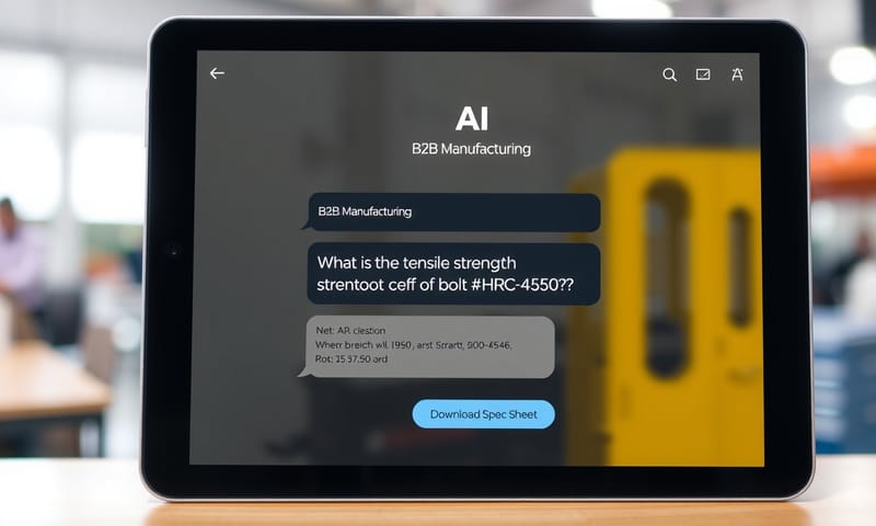 在平板上查詢專業技術問題的AI客服介面