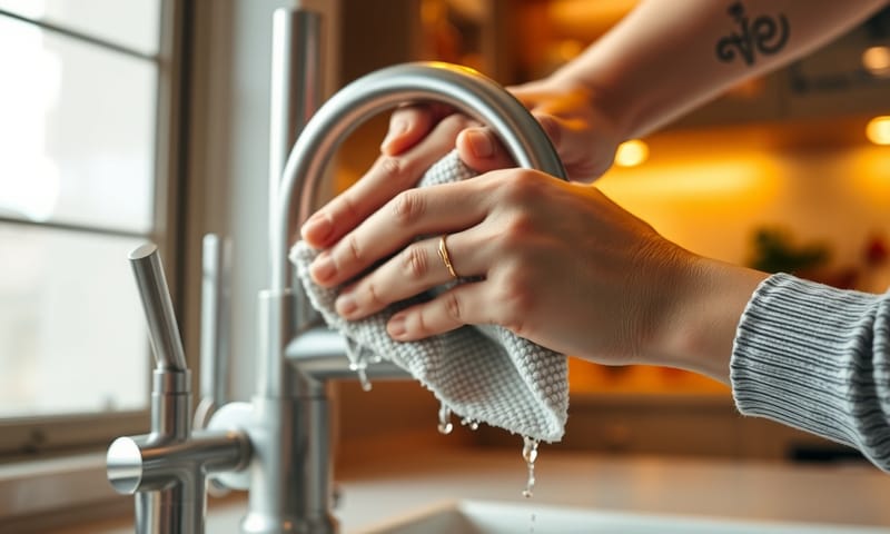 用軟布溫和擦拭龍頭表面