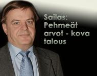 Arkkipiispalla vieraana valtiosihteeri Raimo Sailas: Pehmeät arvot - kova talous. Kumpaa tarvitaan - vaiko molempia? Kuva: Kimmo Nyyssönen